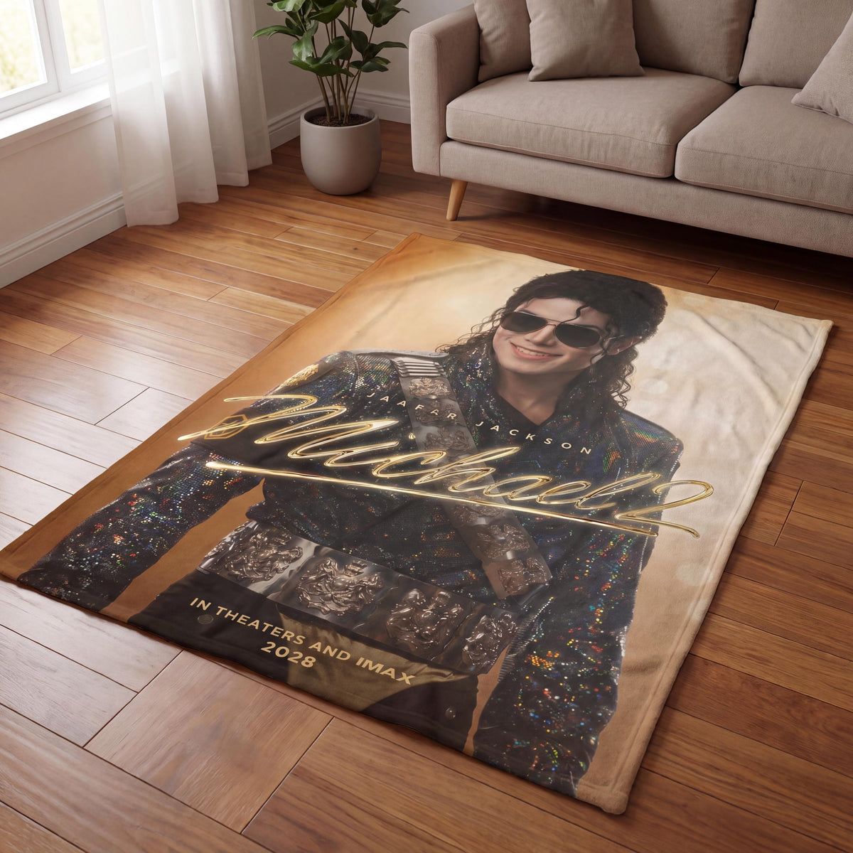 Personalized Cinematic Pop Star Flannel Blanket, Custom Musical Movie Poster Throw, Vintage Theater Bedding, Retro Gift for Film Buffs