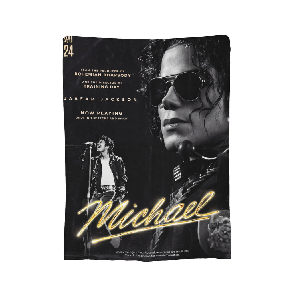 Personalized King of Pop Flannel Blanket, Custom Moonwalker Dance Silhouette Throw, Retro Music Icon Bedding, Gift for Pop Lovers