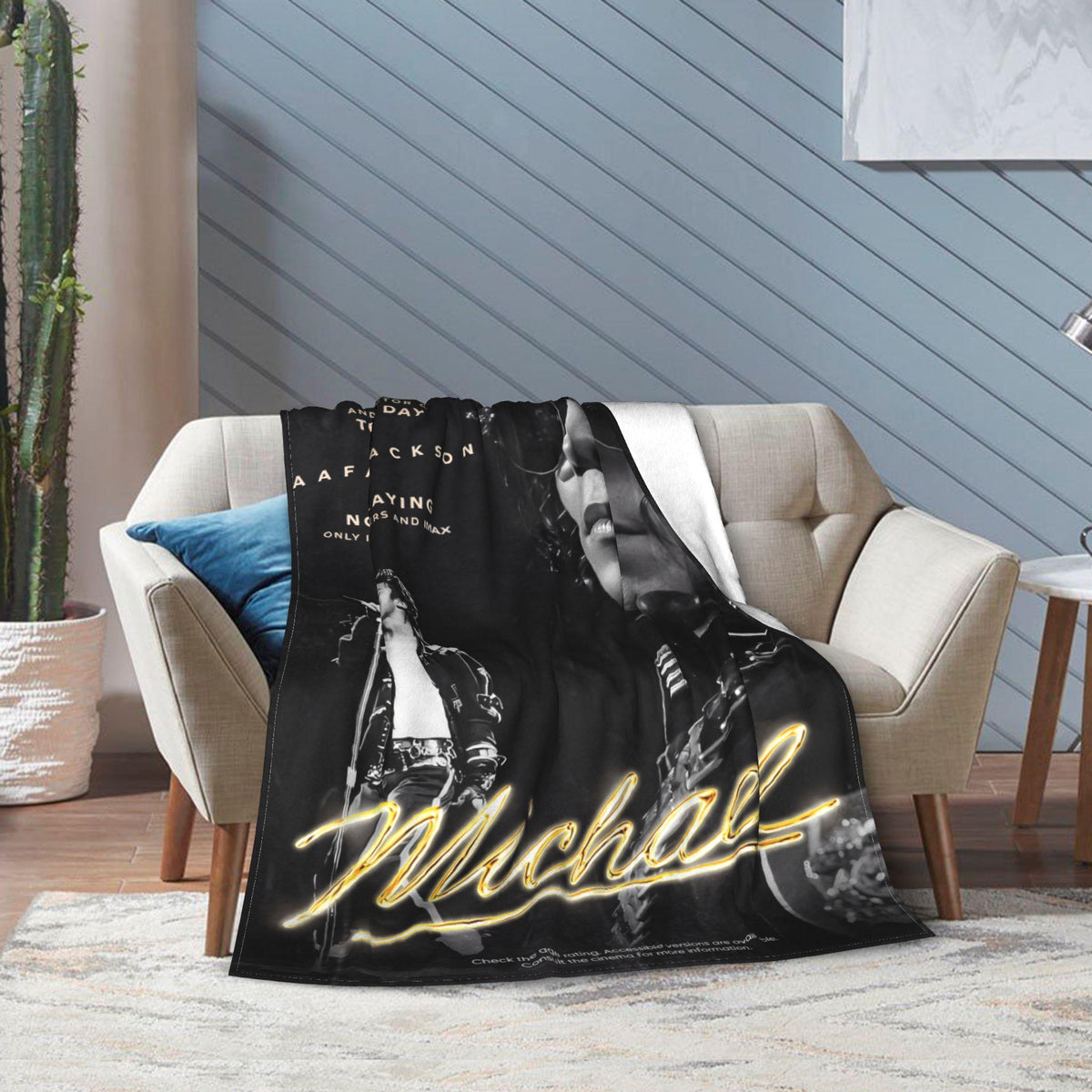Personalized King of Pop Flannel Blanket, Custom Moonwalker Dance Silhouette Throw, Retro Music Icon Bedding, Gift for Pop Lovers