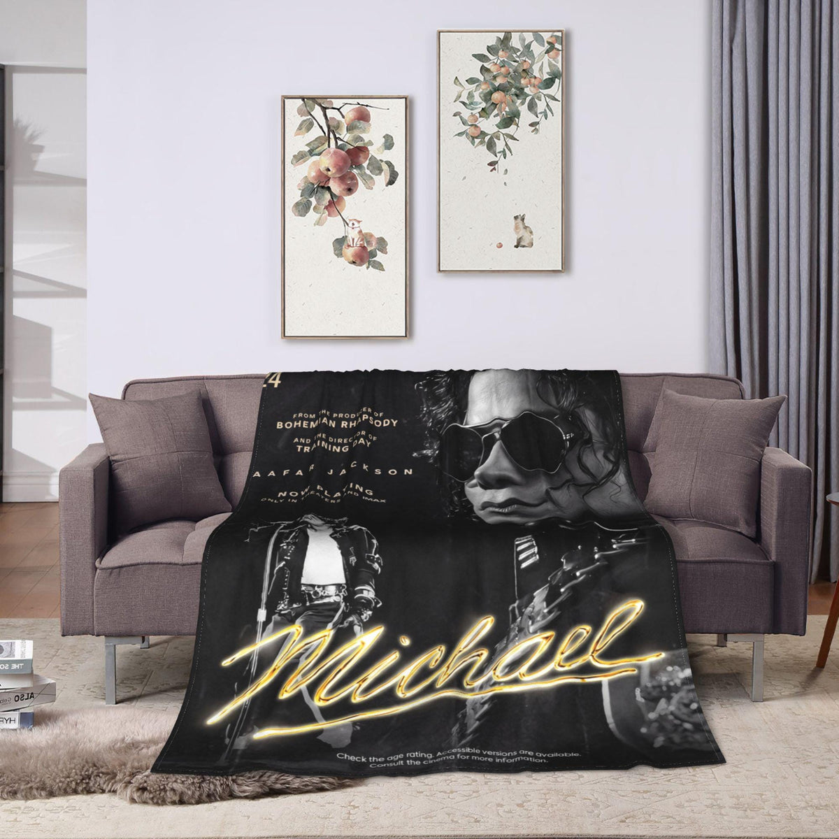 Personalized King of Pop Flannel Blanket, Custom Moonwalker Dance Silhouette Throw, Retro Music Icon Bedding, Gift for Pop Lovers