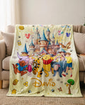 Custom Name Winnie the Pooh Blanket, Hundred Acre Wood Characters, Cozy Flannel Fleece Throw