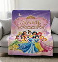Disney Princess Crew Blanket Soft Throw, Custom Name Printed Cover For Little Girls