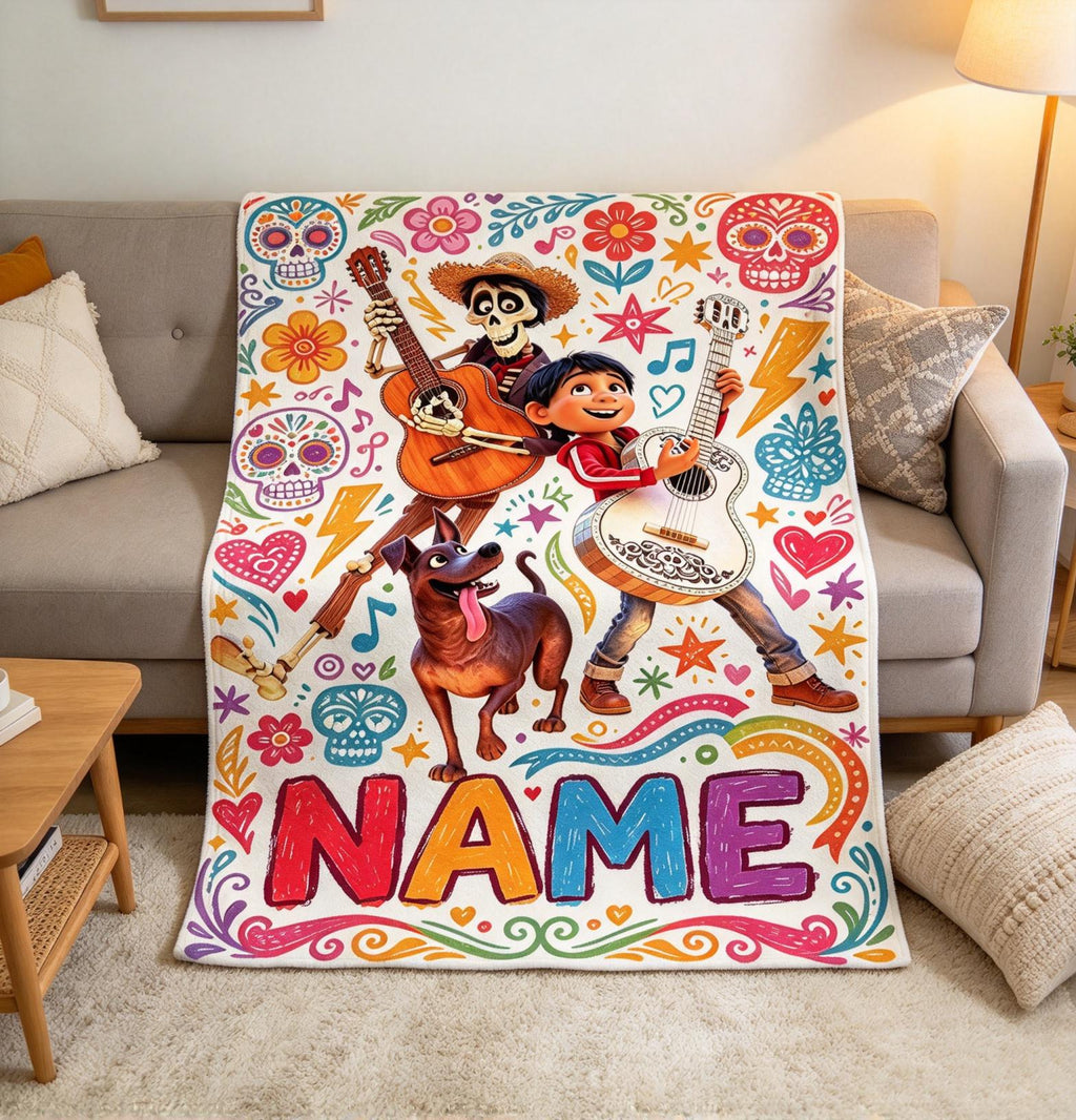 Custom Name Disney Coco Blanket Soft Throw Cozy Children Keepsake Gift