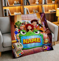 Toy Story Crew Blanket Soft Throw, Custom Name Frame, Gift For Cartoon‑Obsessed Kids