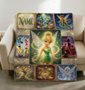 Peter Pan Tinker Bell Blanket Soft Throw, Custom Name Printed Panel Style Throw