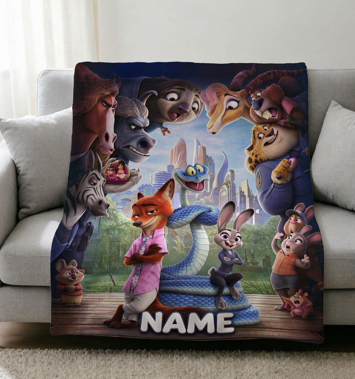 Zootopia Blanket Soft Throw, Full Character Collage, Gift For Cartoon Loving Kids