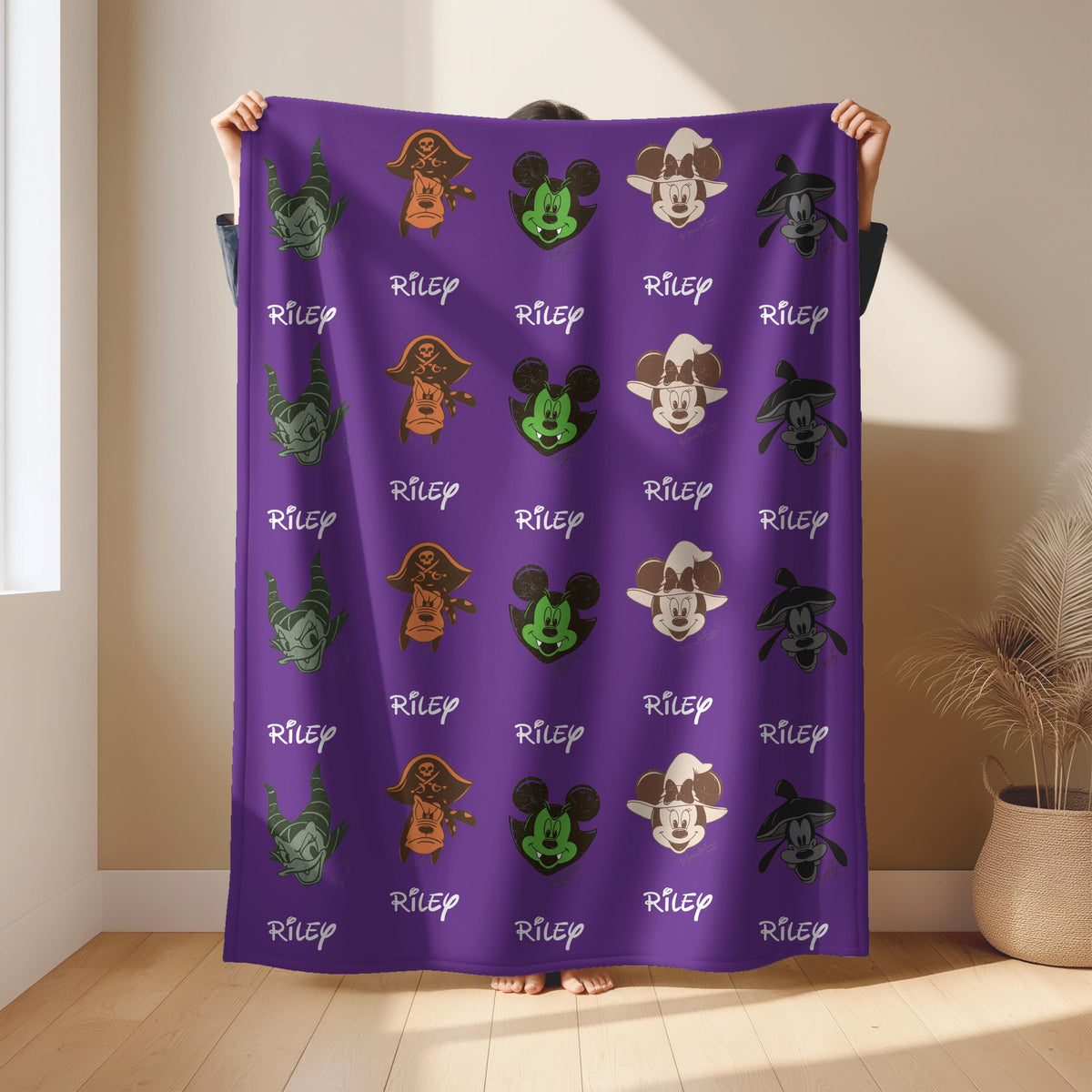 Halloween Blanket, Retro Cartoon Spooky Throw | Cozy Minky, Sherpa & Fleece | 30×40, 50×60, 60×80