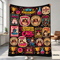 Funny Dungeon Crawler Carl Blanket, Princess Donut and Mongo Throw, LitRPG Book Lover Gift, Fantasy Reader Fleece Blanket, Christmas Gift