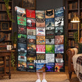 Personalized Horror Book Blanket, Spooky Novel Cover Throw, Custom Name Flannel Blanket, Dark Academia Gift for Readers