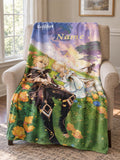 Custom Genshin Impact Blanket, Personalized Name Anime Throw, Aether Lumine & Character Collage, Gamer Gift Decor