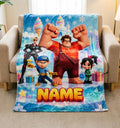 Personalized Wreck-It Ralph Fleece Blanket, Custom Name, Retro Pixel Game Throw