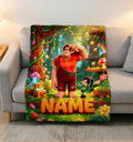 Personalized Wreck-It Ralph Fleece Blanket, Custom Name, Retro Pixel Game Throw