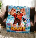 Personalized Wreck-It Ralph Fleece Blanket, Custom Name, Retro Pixel Game Throw