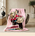 Popeye olive hug print cartoon blanket sweet single blanket portable blanket Customized name lunch break blankets valentine gift