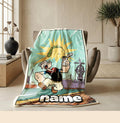 Popeye spinach dock print cartoon blanket lively sofa blanket single blanket Customized name winter warm blankets keepsake gift