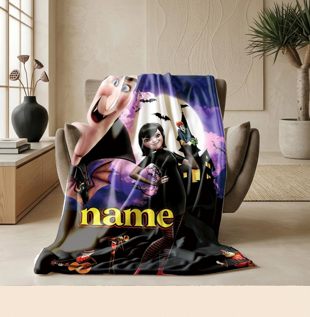 Hotel Transylvania Mavis print cartoon blanket cool travel portable blanket car blanket Customized name lunch break blankets halloween gift