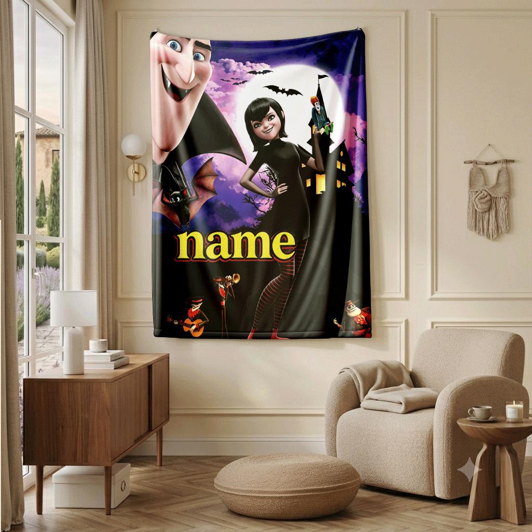 Hotel Transylvania Mavis print cartoon blanket cool travel portable blanket car blanket Customized name lunch break blankets halloween gift