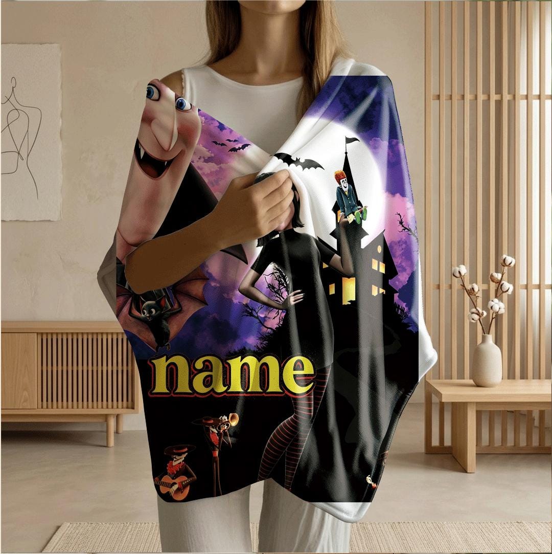 Hotel Transylvania Mavis print cartoon blanket cool travel portable blanket car blanket Customized name lunch break blankets halloween gift