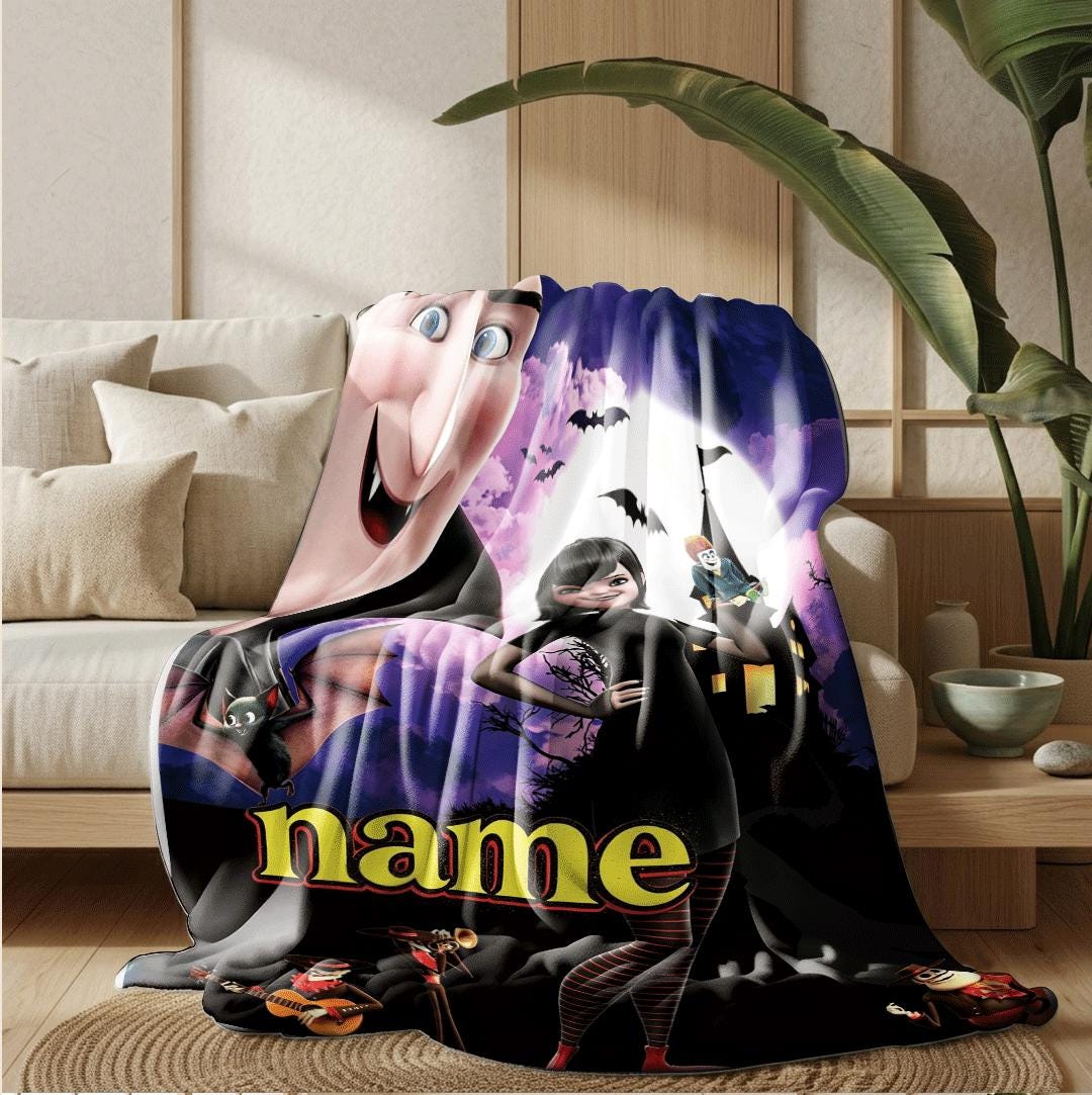 Hotel Transylvania Mavis print cartoon blanket cool travel portable blanket car blanket Customized name lunch break blankets halloween gift