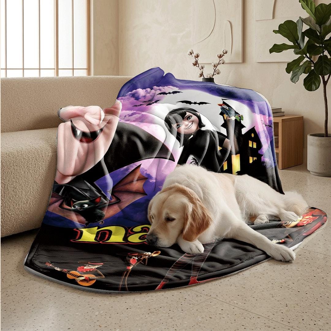 Hotel Transylvania Mavis print cartoon blanket cool travel portable blanket car blanket Customized name lunch break blankets halloween gift