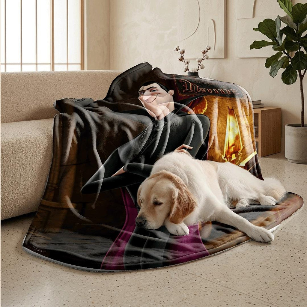 Hotel Transylvania Dracula print cartoon blanket elegant sofa blanket single blanket Customized name winter warm blankets holiday gift