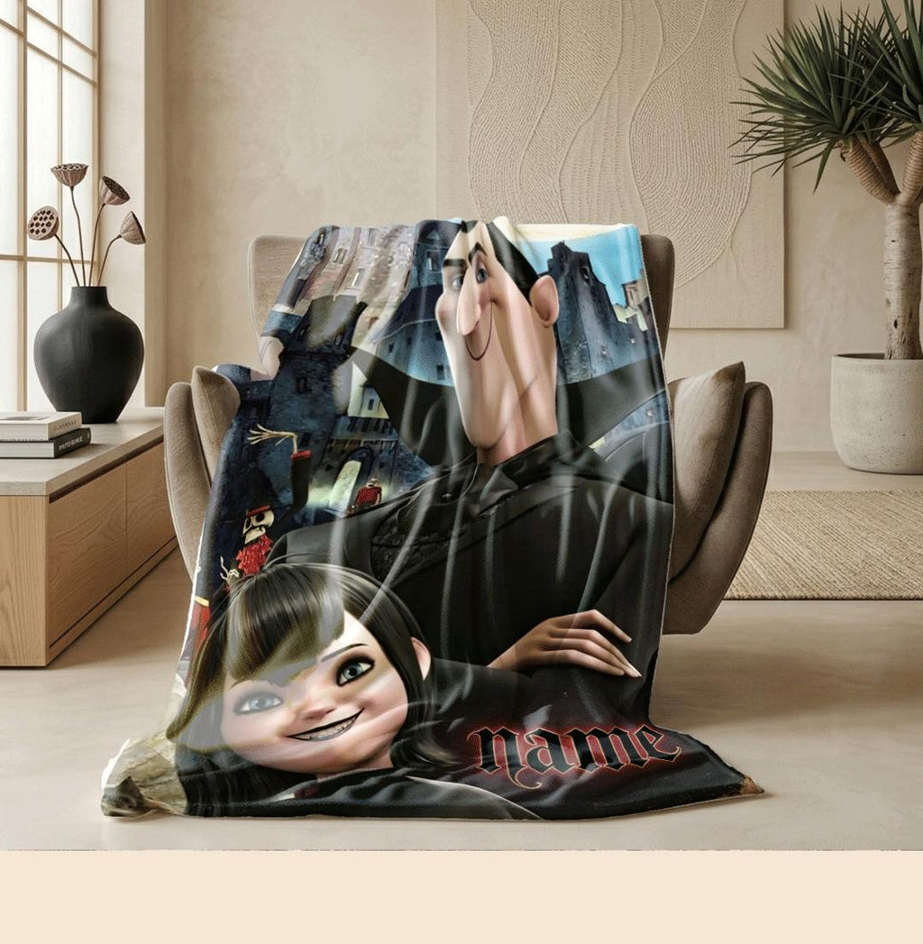 Hotel Transylvania Dracula Mavis print cartoon blanket classic sofa blanket dormitory blanket Customized name blankets birthday gift