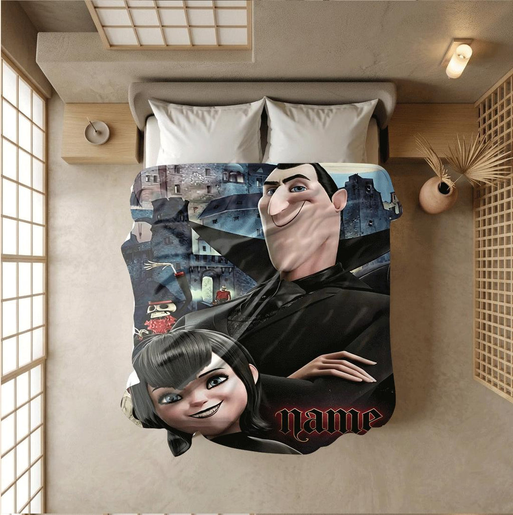 Hotel Transylvania Dracula Mavis print cartoon blanket classic sofa blanket dormitory blanket Customized name blankets birthday gift