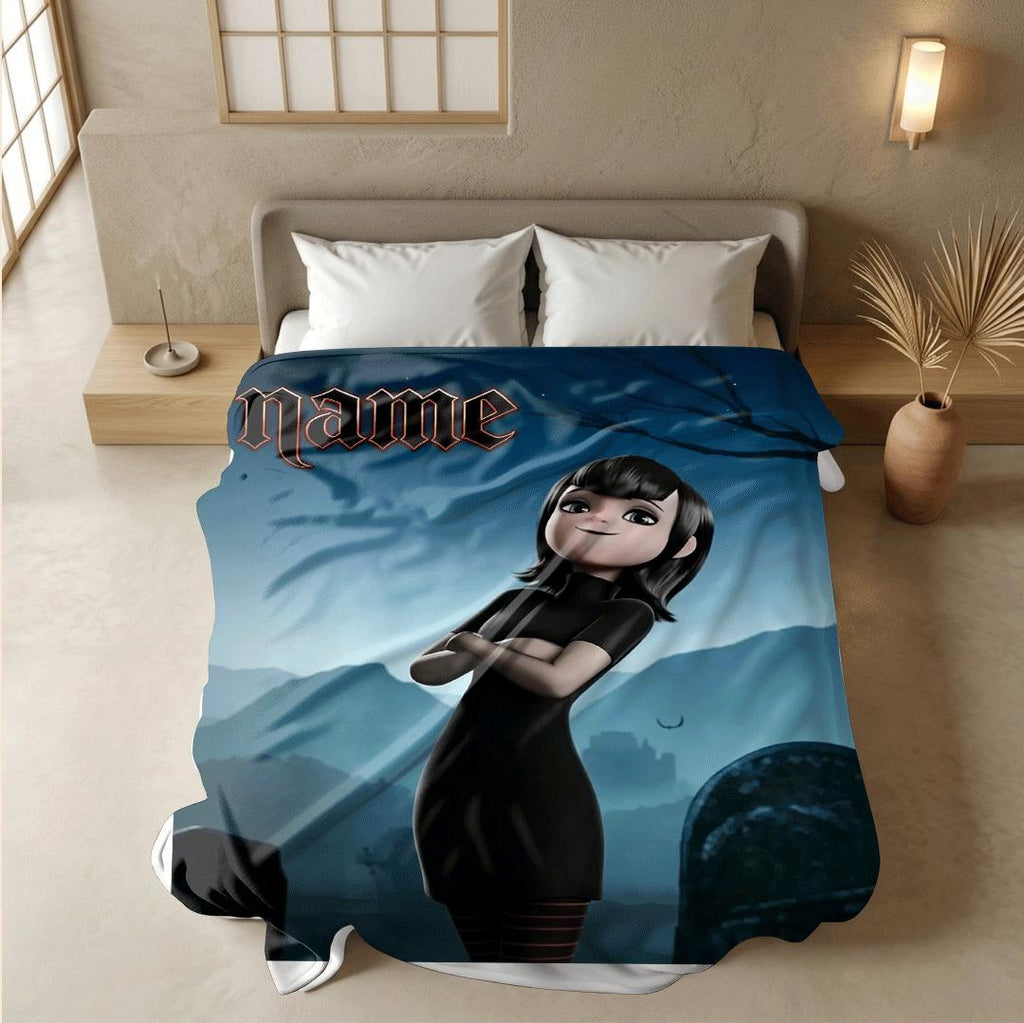 Hotel Transylvania Mavis solo print cartoon blanket lovely single blanket portable blanket Customized name nap blankets souvenir gift