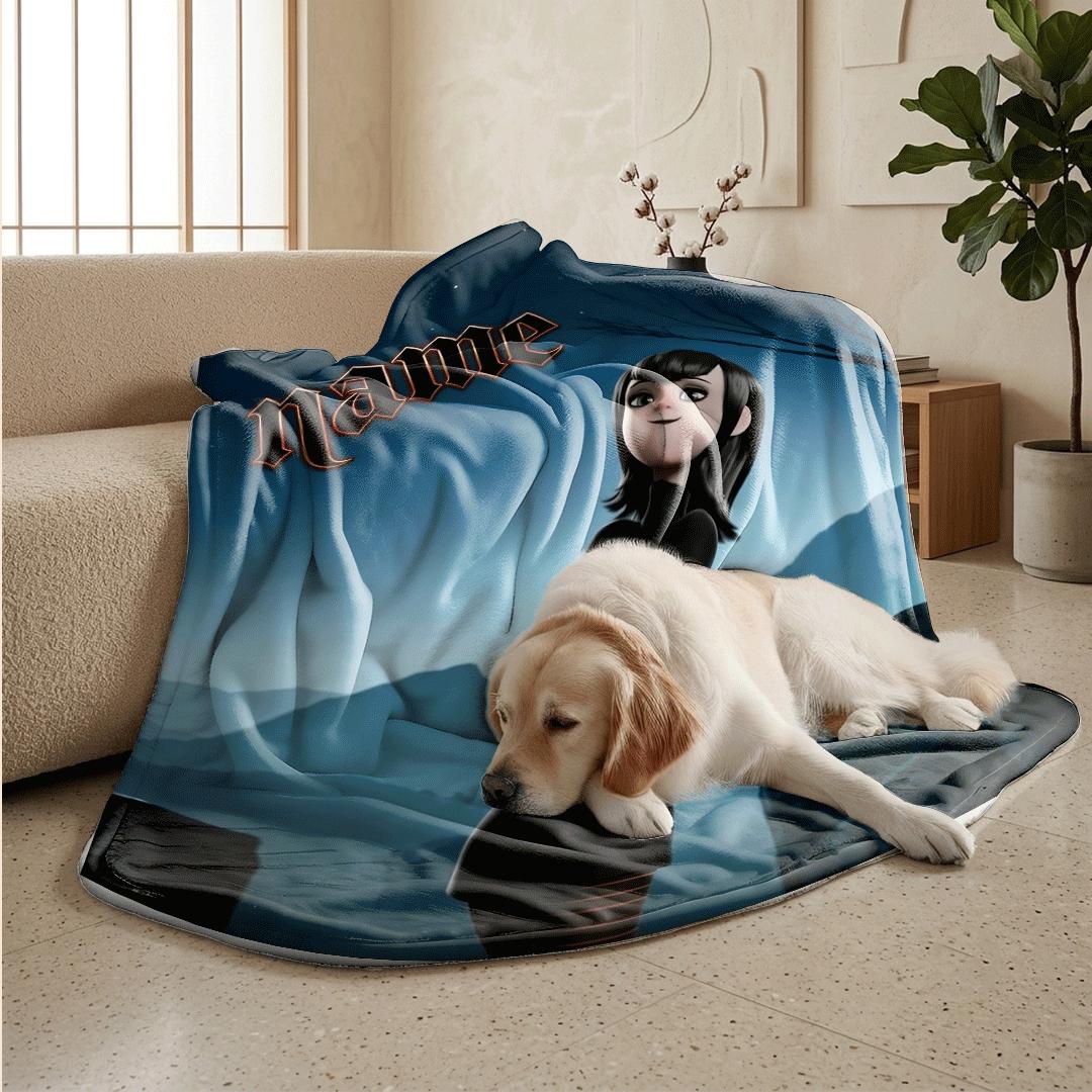 Hotel Transylvania Mavis solo print cartoon blanket lovely single blanket portable blanket Customized name nap blankets souvenir gift