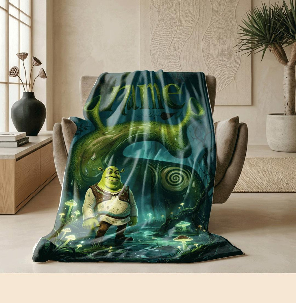 Shrek dark forest print cartoon blanket cool kids blanket hotel blanket Customized name air conditioning blankets holiday gift
