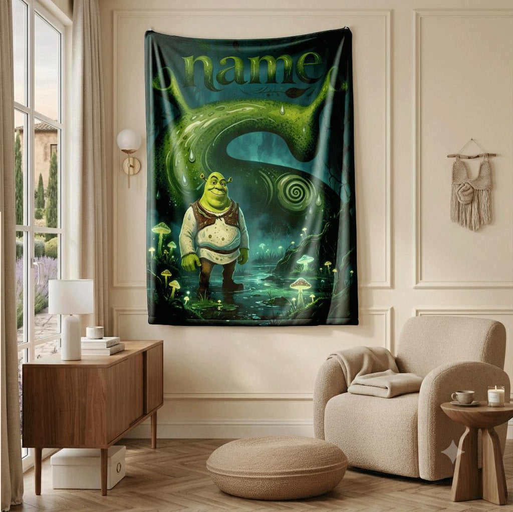 Shrek dark forest print cartoon blanket cool kids blanket hotel blanket Customized name air conditioning blankets holiday gift