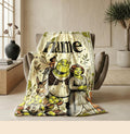 Shrek family retro print cartoon blanket vintage sofa blanket single blanket Customized name winter warm blankets party gift