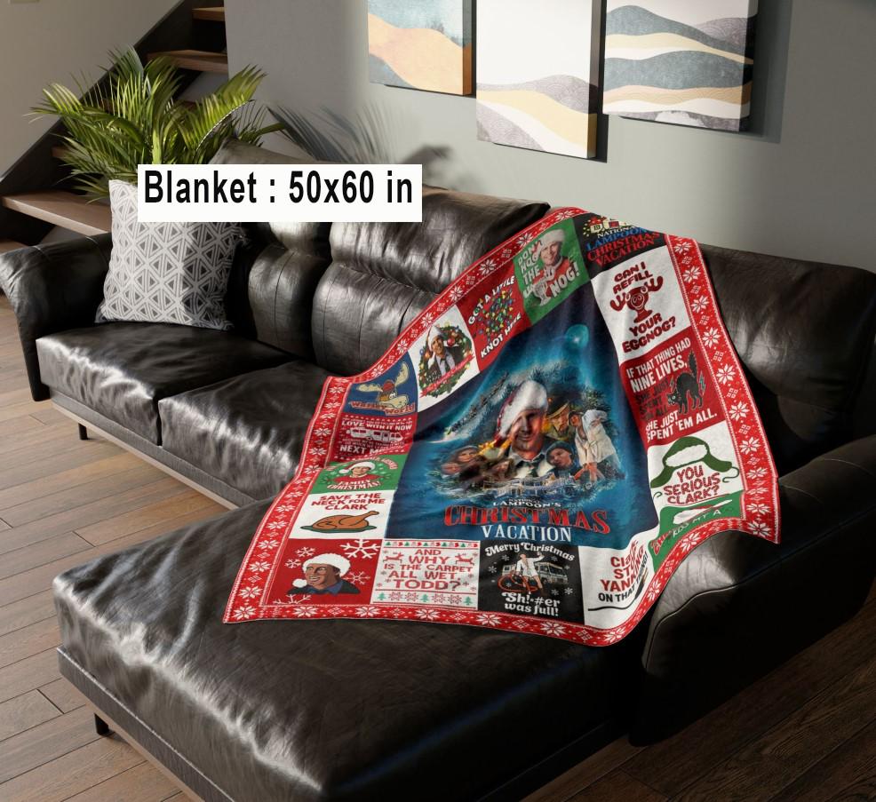 Funny Christmas Vacation Fleece Blanket, Family Christmas Holiday Movie Throw, Clark Family Xmas, Christmas Movie Gift for Movie Lovers