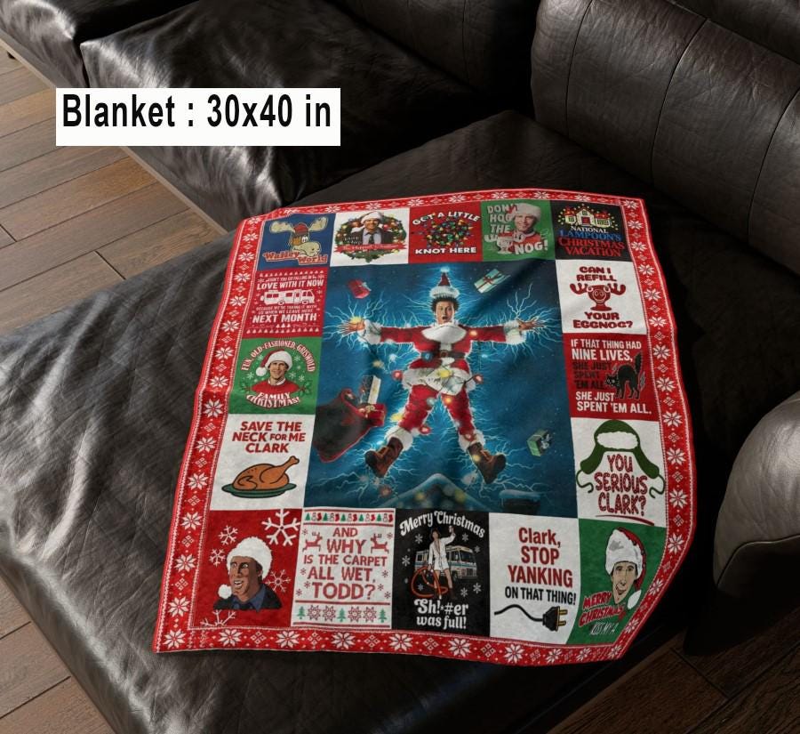 Clark National Christmas Vacation Fleece Blanket, Family Christmas Movie Throw, Clark Family Xmas, Gift for Movie Lovers, Funny Holiday