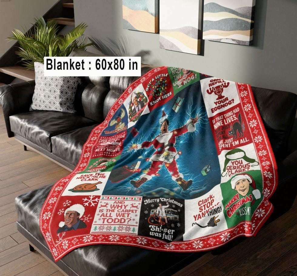 Clark National Christmas Vacation Fleece Blanket, Family Christmas Movie Throw, Clark Family Xmas, Gift for Movie Lovers, Funny Holiday