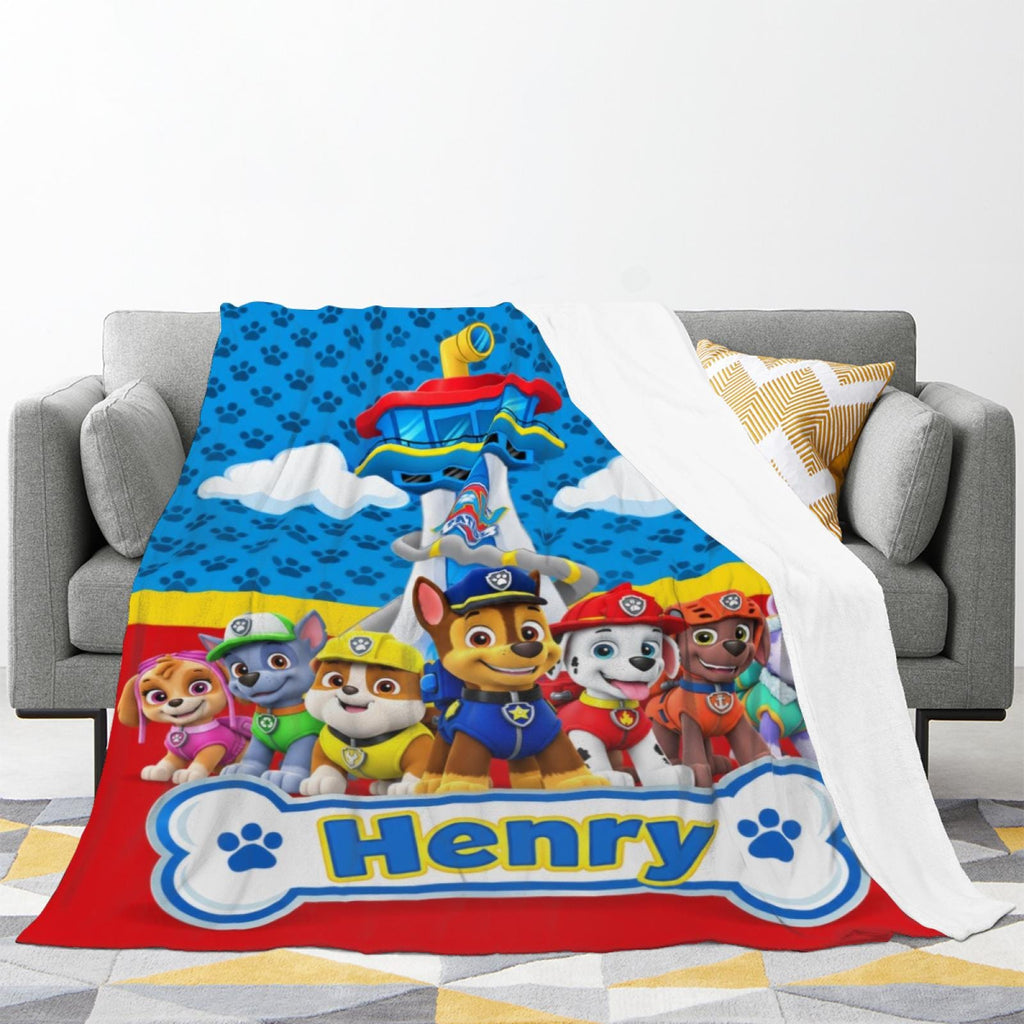Personalized Kids Blanket Custom Name Fleece Throw Blanket Cozy Bed Couch Blanket Gift for Boys Girls