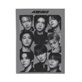 Ateez Inspired Group Photo Grayscale Velveteen Plush Blanket