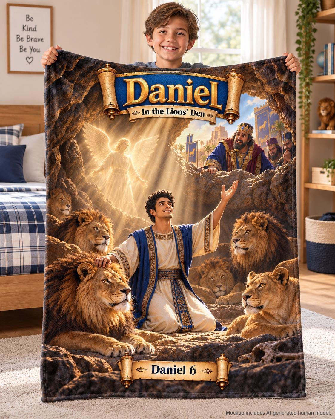 Daniel in the Lions' Den Blanket | Bible Story, Faith Hero