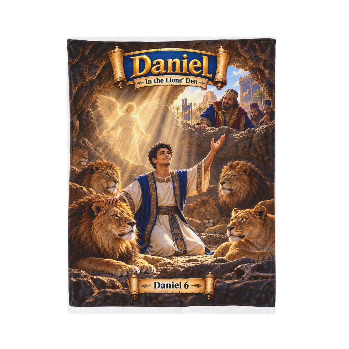 Daniel in the Lions' Den Blanket | Bible Story, Faith Hero