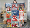 White Christmas Classic Movie Fleece Blanket, Retro Holiday Movie Throw, Vintage Xmas Movie Collage Fleece Blanket, 1954 Romantic Movie