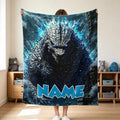 Personalized Monster Adventure Blanket Custom Name Kids Throw Blanket Cozy Fleece Blanket Birthday Gift