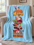Personalized Bob's Burgers Blanket, Custom Name Cartoon Family Throw