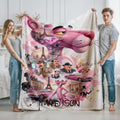 Personalized Pink Panther Blanket, Custom Pink Panther Throw with Name, Retro Cartoon Blanket, Cute Pink Kids Blanket, Vintage Cartoon Gift