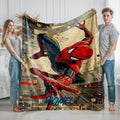 Personalized Spider-Man Blanket, Custom Spider-Man Throw with Name, Red and Blue Superhero Blanket, Marvel Gift for Boys, Kids Cozy Blanket