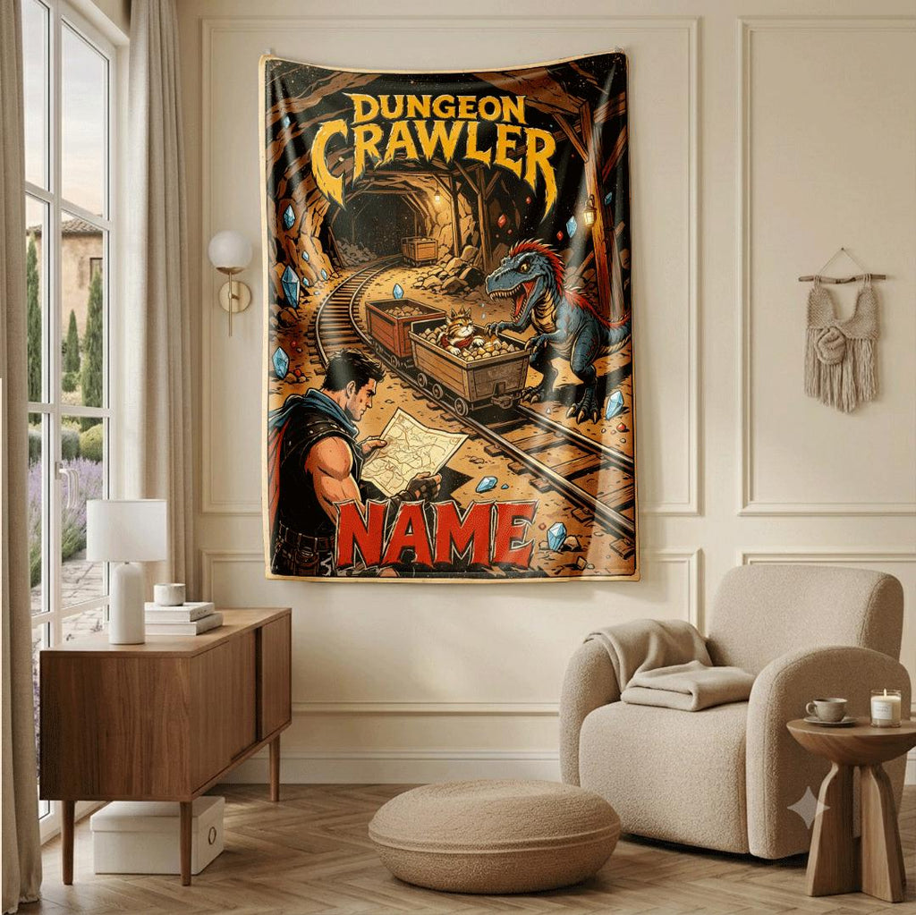Dungeon Crawler mine comic print single blanket dorm blanket portable blanket Customized name sofa blankets birthday gift