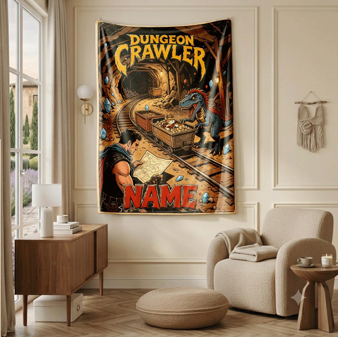 Dungeon Crawler mine comic print single blanket dorm blanket portable blanket Customized name sofa blankets birthday gift