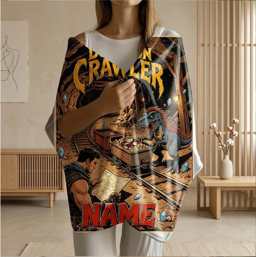 Dungeon Crawler mine comic print single blanket dorm blanket portable blanket Customized name sofa blankets birthday gift