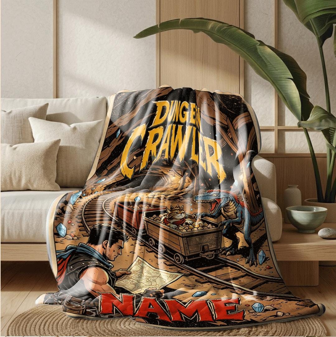 Dungeon Crawler mine comic print single blanket dorm blanket portable blanket Customized name sofa blankets birthday gift