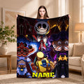 Poppy Playtime Blanket Personalized, Huggy Wuggy Flannel Blanket, Horror Game Throw Blanket, Custom Name Kids Blanket, Gamer Gift