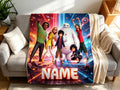 Personalized Baymax Robot Fleece Blanket, Custom Name Throw, Cozy Kids Gift
